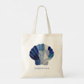 Seashell Moderne Aangepaste Naam Bruidsfeest Tote Bag (Achterkant)