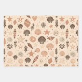 Seashell naadloos patroon inpakpapier vel (Voorkant 3)