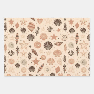 Seashell naadloos patroon inpakpapier vel