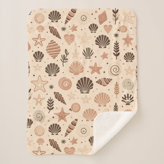 Seashell naadloos patroon sherpa deken (Voorkant)