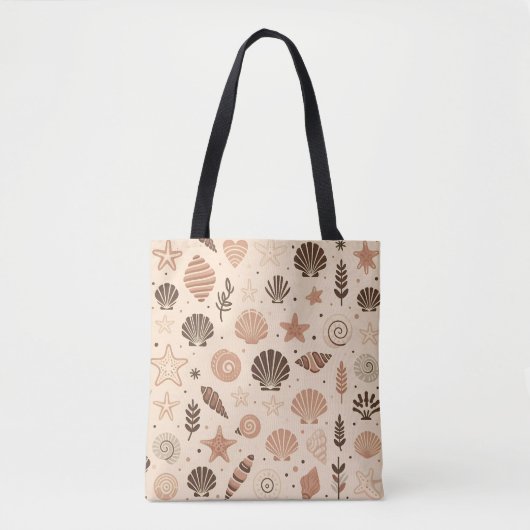 Seashell naadloos patroon tote bag (Voorkant)