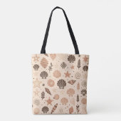 Seashell naadloos patroon tote bag (Achterkant)