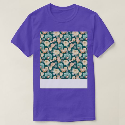Seashell Naadloze Patroon Zee Shell Clam Beach Zee T-shirt (Design voorkant)