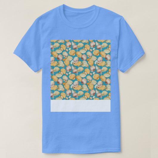 Seashell Naadloze Patroon Zee Shell Clam Beach Zee T-shirt (Design voorkant)