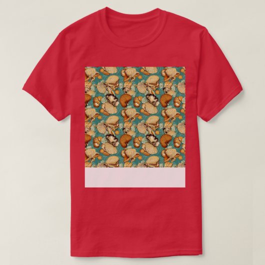 Seashell Naadloze Patroon Zee Shell Clam Beach Zee T-shirt (Design voorkant)