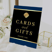 Seashell Nautical Theme Wedding Cards and Gifts Reclamebord Met Voetstuk