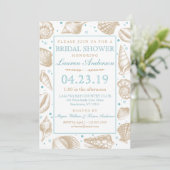 Seashell Nautisch strand bruiloft | Vrijgezellenfe Kaart (Staand voorkant)