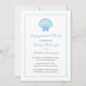 Seashell Nautisch Strand Wedding Engagement Party Kaart (Voorkant)