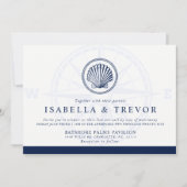  Seashell | Nautisch thema bruiloft Kaart (Voorkant)