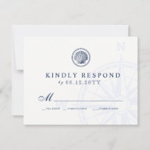  Seashell | Nautisch thema bruiloft RSVP