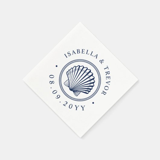  Seashell | nautische bruiloft Servet (Hoek)