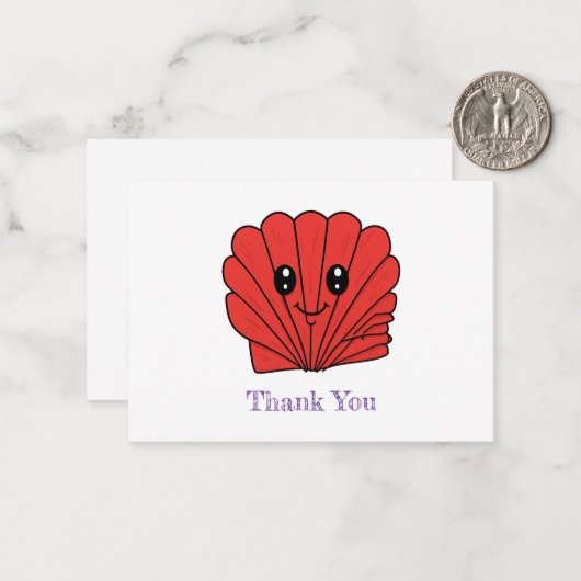 Seashell Notitiekaartje (Voorkant / Achterkant in situ)