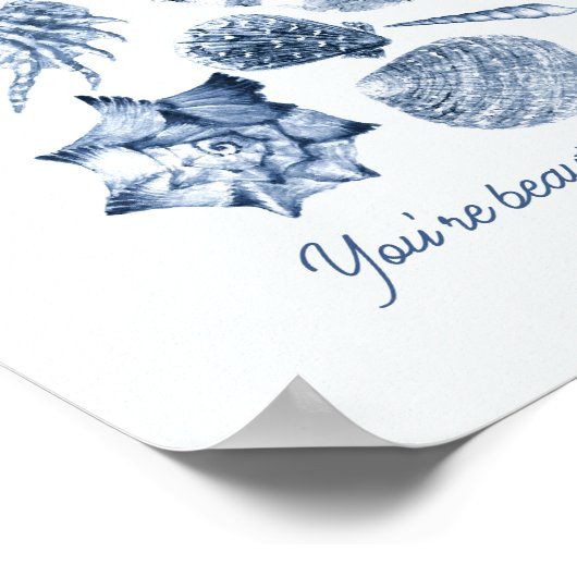 Seashell Nursery Print gepersonaliseerde offerte (Hoek)
