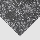 Seashell Ocean Beach Black and White Sketch Art Tissuepapier (Detail)