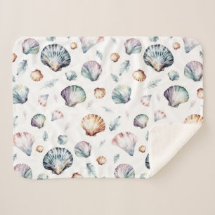 Seashell Ocean Beach Zee Shell Design 358 Sherpa Deken