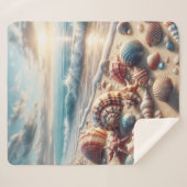 Seashell Ocean Lover Sherpa Deken (Voorkant (horizontaal))