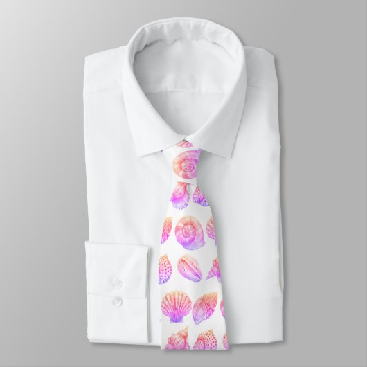 Seashell Ocean Nautical Pattern Neck Tie Stropdas (Gebonden)