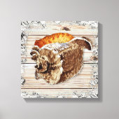 Seashell on Wood Beach House Decor I Canvas Afdruk (Voorkant)