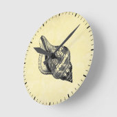  Seashell op Cream Ronde Klok (Hoek)