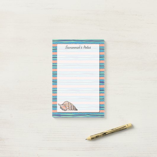 Seashell op maat 4 x 6 post-it® notes (Op bureau)