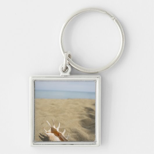 Seashell op zandig strand sleutelhanger (Voorkant)