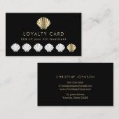 Seashell op zwarte loyaliteitskaart visitekaartje (Voorkant / Achterkant)