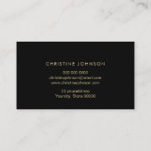 Seashell op zwarte loyaliteitskaart visitekaartje (Achterkant)