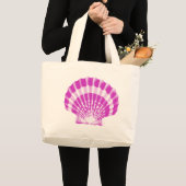 Seashell - orchidee en wit grote tote bag (Voorkant (product))