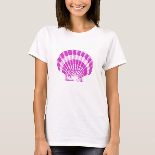 Seashell - orchidee en wit t-shirt (Voorkant)
