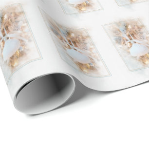 Seashell ornament met parel en boog cadeaupapier