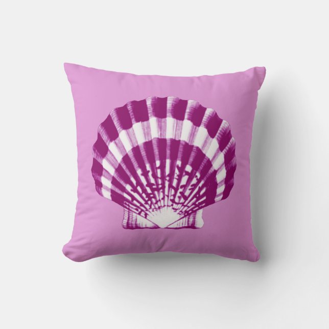 Seashell - paars en viool kussen (Voorkant)