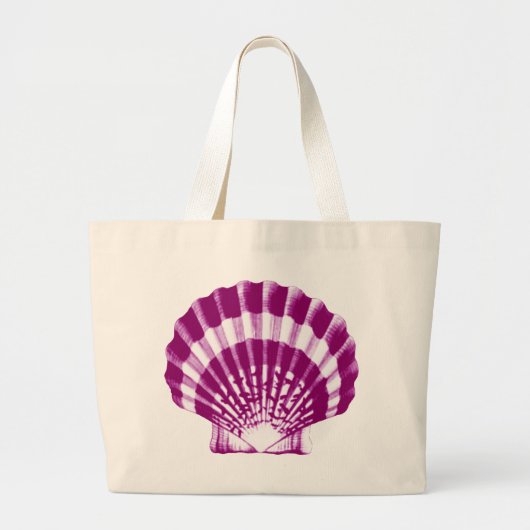 Seashell - paars en wit grote tote bag (Voorkant)