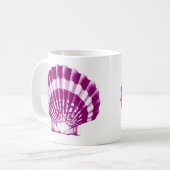Seashell - paars en wit koffiemok (Voorkant links)