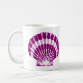 Seashell - paars en wit koffiemok (Links)