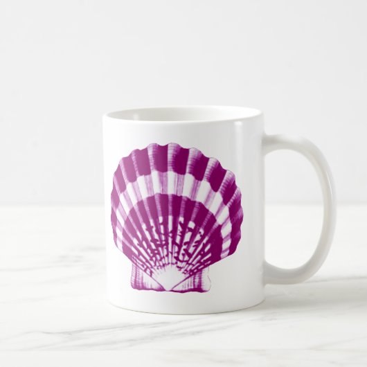 Seashell - paars en wit koffiemok (Rechts)