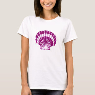 Seashell - paars en wit t-shirt