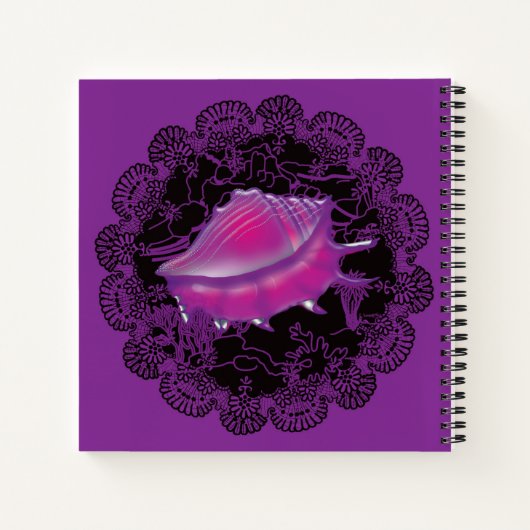 Seashell Paars Notitieboek (Achterkant)
