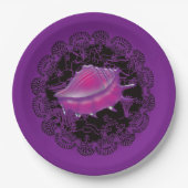 Seashell Paars Papieren Bordje (Voorkant)
