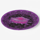 Seashell Paars Papieren Bordje (Gekanteld)