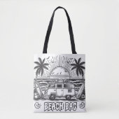 Seashell Paradise Kleurwagen Tote Bag (Voorkant)
