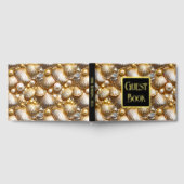 Seashell parel echte gouden folie strandpatroon cl gastenboek (Volledig)