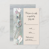 Seashell Parels Elegant Strand Wedding RSVP (Voorkant / Achterkant)