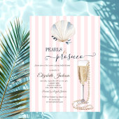 Seashell Parels & Prosecco Roze Gestreept Kaart