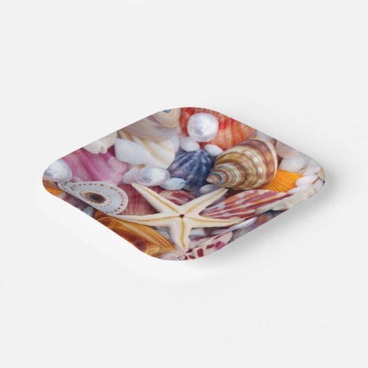 Seashell party papier borden papieren bordje (Gebogen)