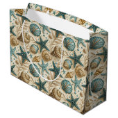 Seashell Patroon Grote Gift Bag Groot Cadeauzakje (Achterkant Gekanteld)