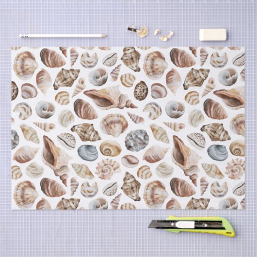 Seashell-patroon Tissuepapier (Craft)