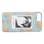  Seashell Patroon | Uw foto en naam Case-Mate iPhone Case (Achterkant (Horizontaal))