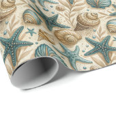 Seashell Patroon Wrapping Papierrol Cadeaupapier (Rol Hoek)