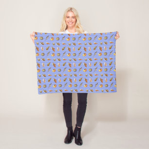 Seashell Pattern Fleece Deken