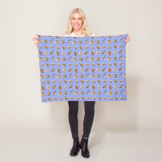 Seashell Pattern Fleece Deken